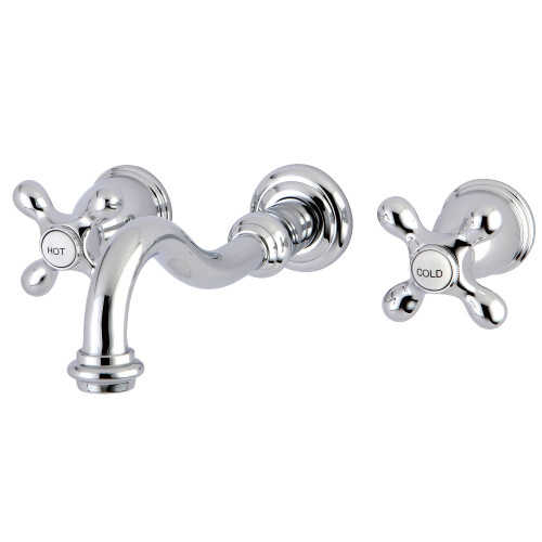 Kingston Brass KS3021AX Restoration Two-Handle Wall Mount Tub Faucet, Polished Chrome