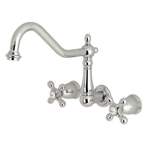 Kingston Brass KS1021AX Heritage Wall Mount Roman Tub Faucet, Polished Chrome