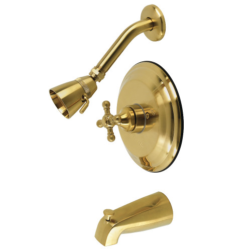 Kingston Brass KB2637BX Metropolitan Tub and Shower Faucet, Brushed Brass
