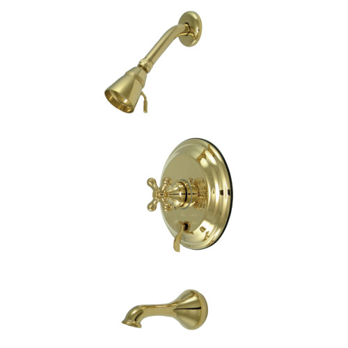 Kingston Brass KB36320AX Restoration Tub & Shower Faucet, Polished Brass