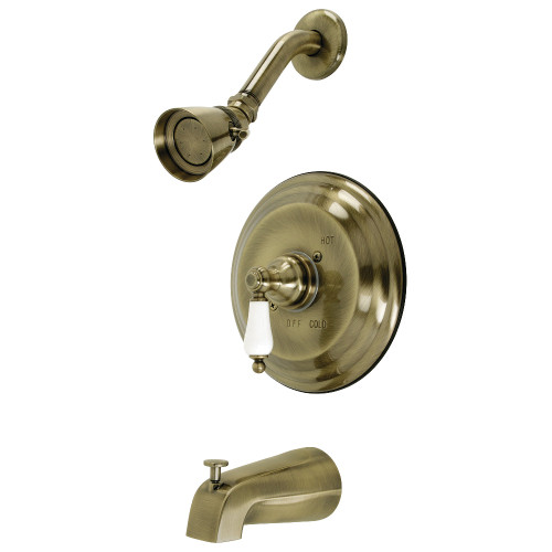 Kingston Brass KB3633PL Restoration Tub and Shower Faucet, Antique Brass