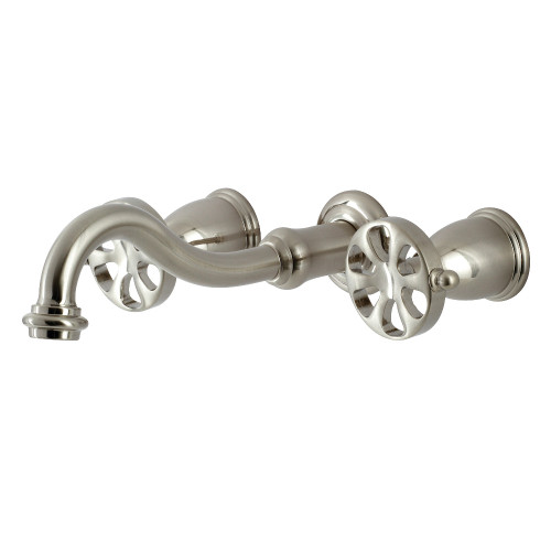 Kingston Brass KS3028RX Belknap Two-Handle Wall Mount Tub Faucet, Brushed Nickel