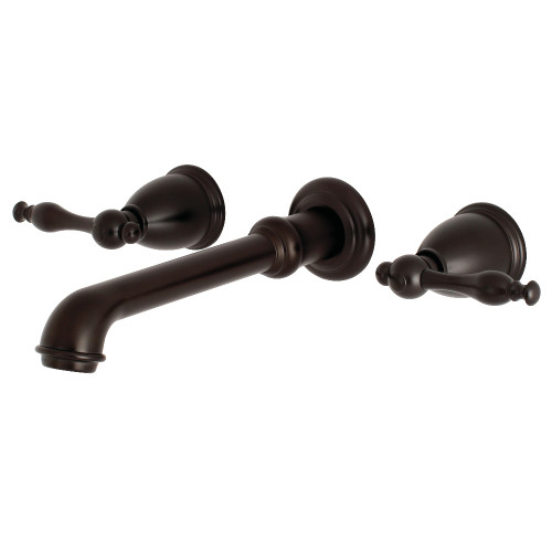 Kingston Brass KS7025NL Naples 2-Handle Wall Mount Roman Tub Faucet, Oil Rubbed Bronze
