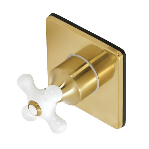 Kingston Brass KS3047PX 3-Way Diverter Valve with Trim Kit, Brushed Brass