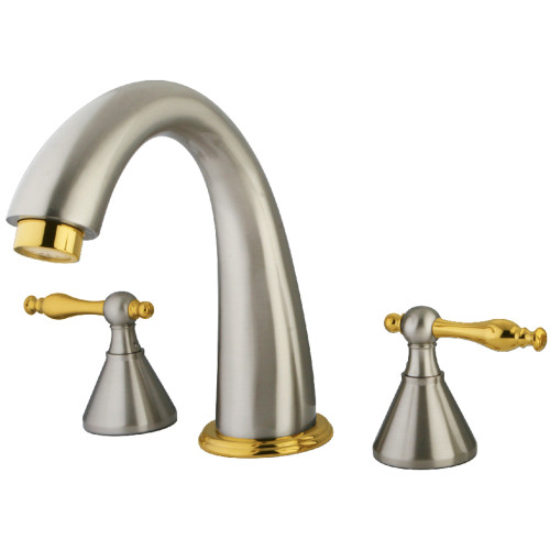 Kingston Brass KS2369NL Naples Roman Tub Faucet, Brushed Nickel/Polished Brass