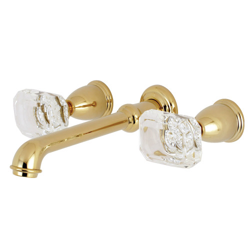 Kingston Brass KS7022WQL Krystal Onyx Wall Mount Roman Tub Faucet, Polished Brass
