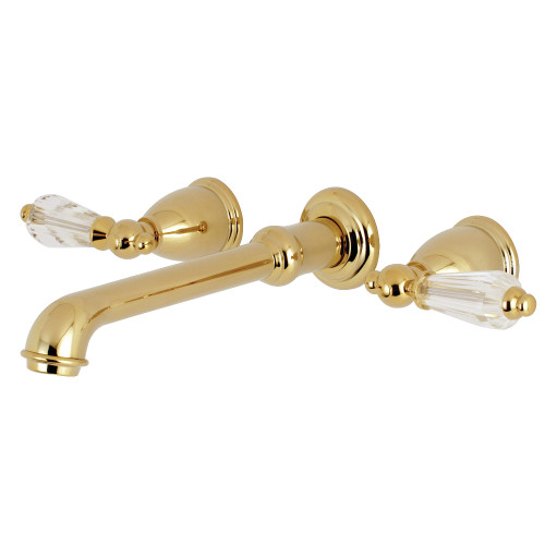 Kingston Brass KS7022WLL Wilshire Wall Mount Tub Faucet, Polished Brass