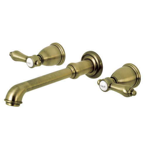 Kingston Brass KS7023BAL Heirloom 2-Handle Wall Mount Roman Tub Faucet, Antique Brass