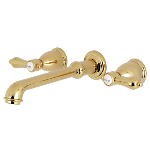 Kingston Brass KS7022BAL Heirloom 2-Handle Wall Mount Roman Tub Faucet, Polished Brass