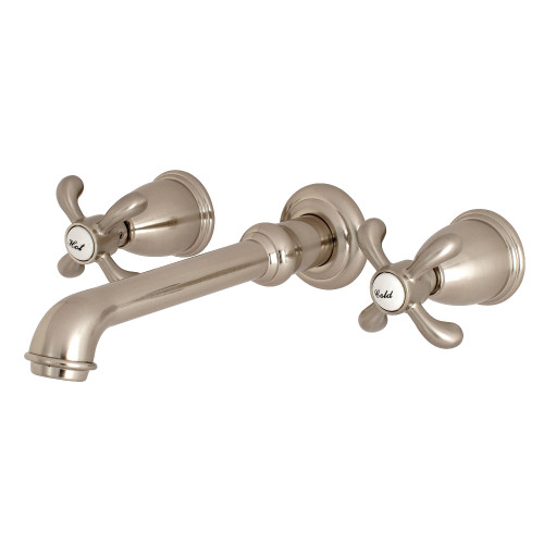 Kingston Brass KS7028TX French Country 2-Handle Wall Mount Roman Tub Faucet, Brushed Nickel