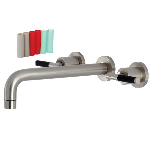 Kingston Brass KS8028CKL Kaiser 2-Handle Wall-Mount Roman Tub Faucet, Brushed Nickel