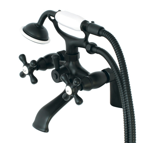 Kingston Brass KS267MB Kingston Clawfoot Tub Faucet with Hand Shower, Matte Black