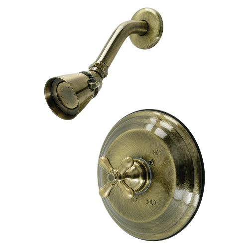 Kingston Brass KB3633AXSO Restoration Pressure Balanced Shower Faucet, Antique Brass