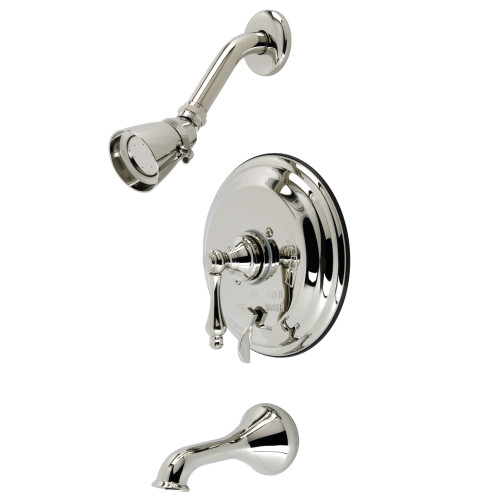 Kingston Brass KB36360AL Restoration Tub and Shower Faucet, Polished Nickel