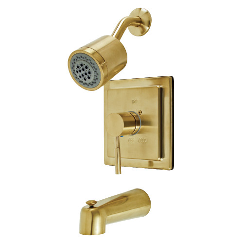 Kingston Brass KB4657DL Concord Single-Handle Tub and Shower Faucet, Brushed Brass