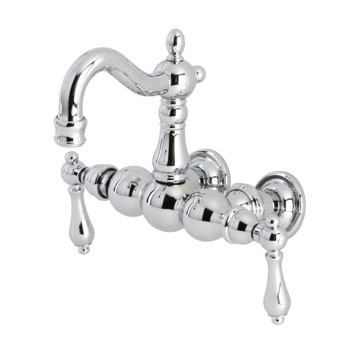 Kingston Brass CA1002T1 Heritage 3-3/8" Tub Wall Mount Clawfoot Tub Faucet, Polished Chrome