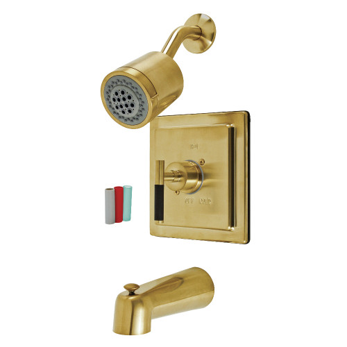 Kingston Brass KB4657CKL Kaiser Single-Handle Tub and Shower Faucet, Brushed Brass