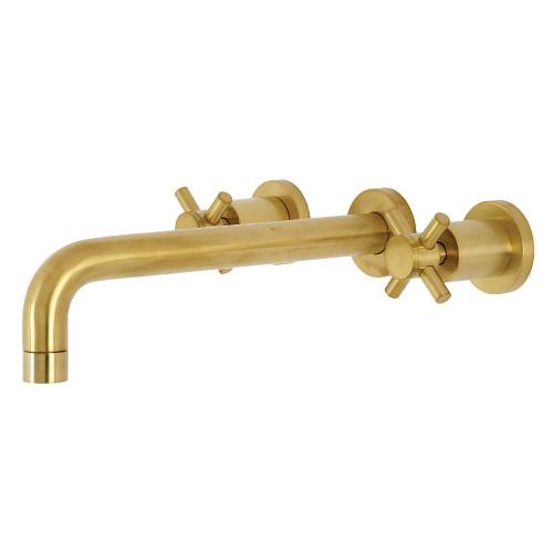 Kingston Brass KS8027DX Concord Two-Handle Wall Mount Tub Faucet, Brushed Brass