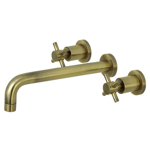 Kingston Brass KS8023DX Concord Two-Handle Wall Mount Tub Faucet, Antique Brass