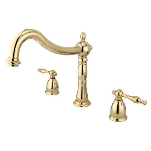 Kingston Brass KS1342NL Naples Roman Tub Faucet, Polished Brass