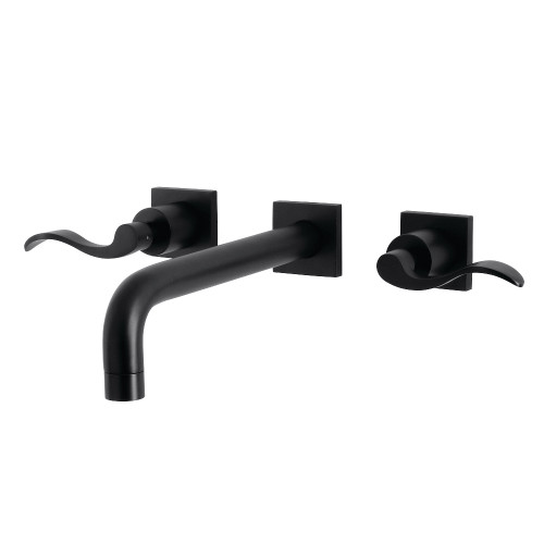 Kingston Brass KS6020DFL NuWave Wall Mount Tub Faucet, Matte Black