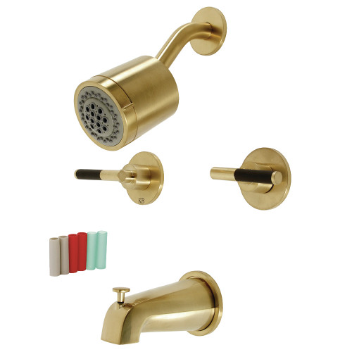Kingston Brass KBX8147CKL Kaiser Two-Handle Tub and Shower Faucet, Brushed Brass Kingston Brass KBX8147CKL Kaiser Two-Handle Tub and Shower Faucet, Brushed Brass