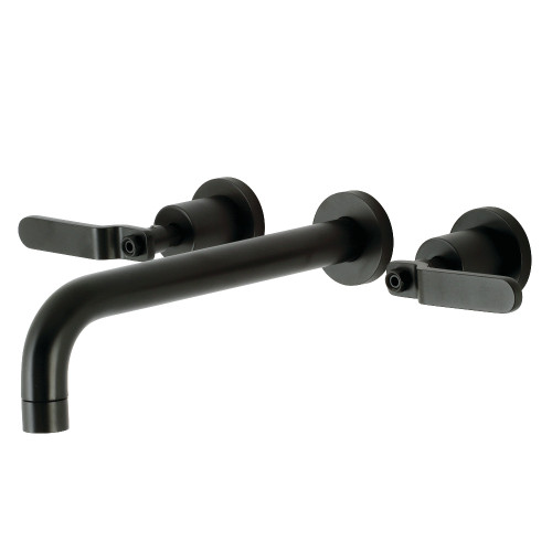 Kingston Brass KS8020KL Whitaker Two-Handle Wall Mount Tub Faucet, Matte Black