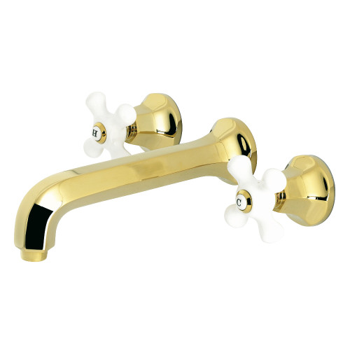 Kingston Brass KS4022PX Metropolitan 2-Handle Wall Mount Tub Faucet, Polished Brass