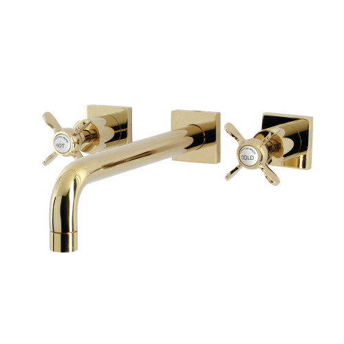 Kingston Brass KS6022BEX Essex Wall Mount Tub Faucet, Polished Brass