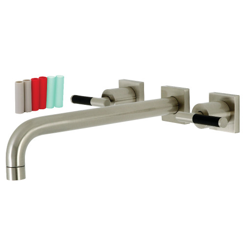 Kingston Brass KS6058CKL Kaiser Wall Mount Tub Faucet, Brushed Nickel