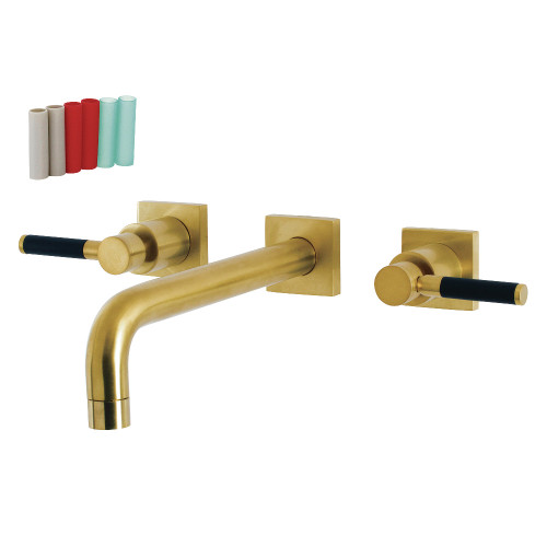 Kingston Brass KS6027DKL Ksiser Wall Mount Tub Faucet, Brushed Brass