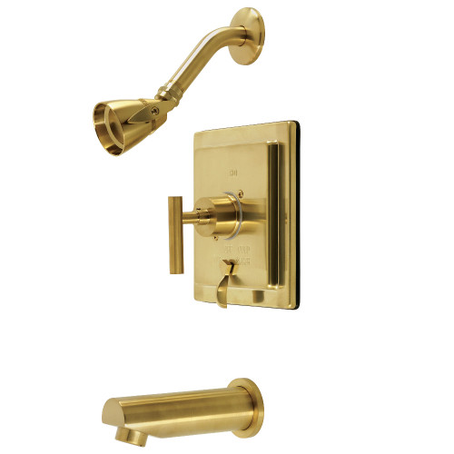 Kingston Brass KB86570CML Manhattan Single-Handle Tub and Shower Faucet, Brushed Brass