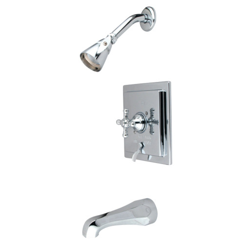 Kingston Brass KB86514BX English Vintage Tub & Shower Faucet With Diverter, Polished Chrome