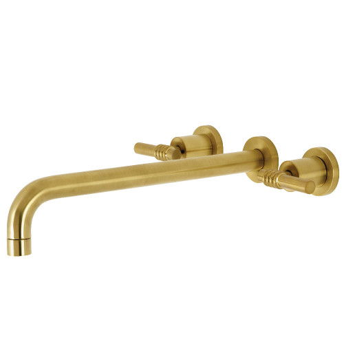 Kingston Brass KS8047ML Milano Wall Mount Tub Faucet, Brushed Brass