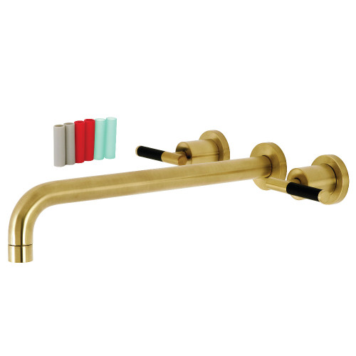 Kingston Brass KS8047CKL Kaiser Wall Mount Tub Faucet, Brushed Brass