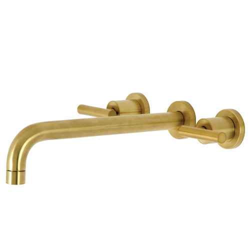 Kingston Brass KS8057CML Manhattan Wall Mount Tub Faucet, Brushed Brass