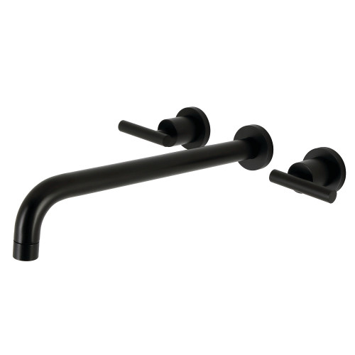 Kingston Brass KS8040CML Manhattan Wall Mount Tub Faucet, Matte Black