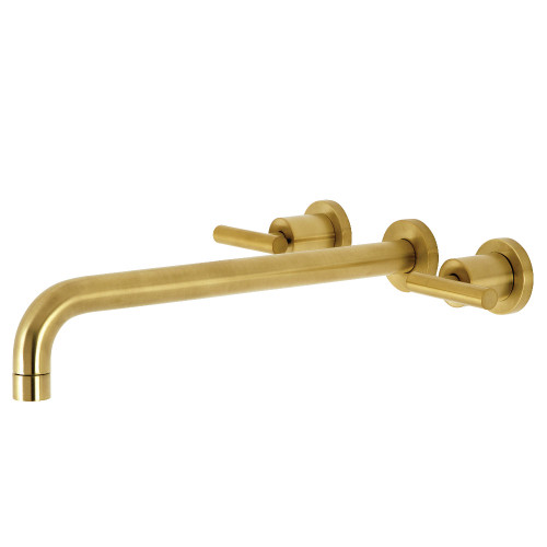 Kingston Brass KS8047CML Manhattan Wall Mount Tub Faucet, Brushed Brass