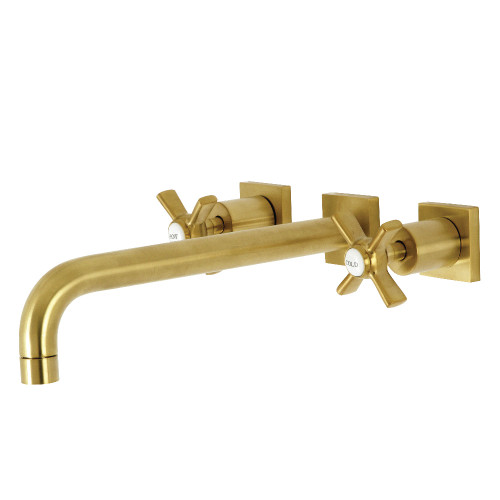 Kingston Brass KS6057ZX Millennium Wall Mount Tub Faucet, Brushed Brass