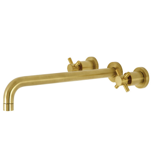 Kingston Brass KS8047DX Concord Wall Mount Tub Faucet, Brushed Brass