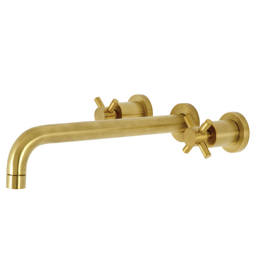 Kingston Brass KS8057DX Concord Wall Mount Tub Faucet, Brushed Brass