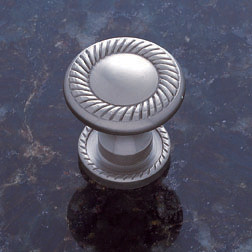 JVJ Satin Nickel 31 mm (1.21") Rope Door Knob With Back Plate - 67446