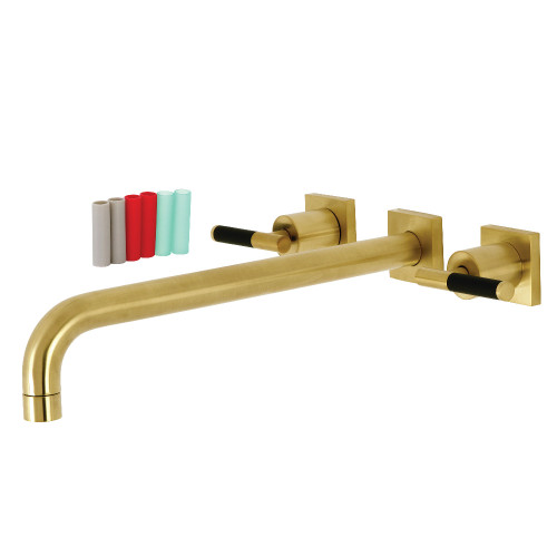 Kingston Brass KS6047CKL Kaiser Wall Mount Tub Faucet, Brushed Brass