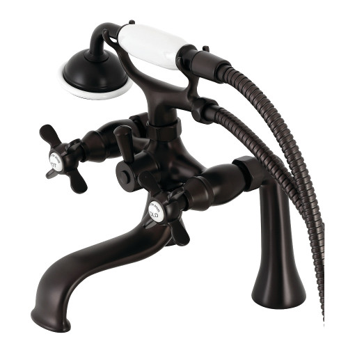 Kingston Brass KS248ORB Essex Deck Mount Clawfoot Tub Faucet with Hand Shower, Oil Rubbed Bronze