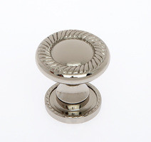 JVJ Polished Nickel 31 mm (1.21") Rope Door Knob With Back Plate - 67416