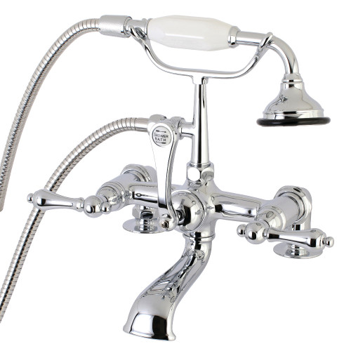 Kingston Brass AE204T1 Aqua Vintage 7-Inch Tub Faucet with Hand Shower, Polished Chrome