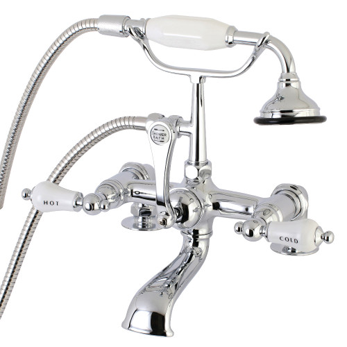 Kingston Brass Aqua Vintage AE208T1 Vintage 7-Inch Tub Faucet with Hand Shower, Polished Chrome