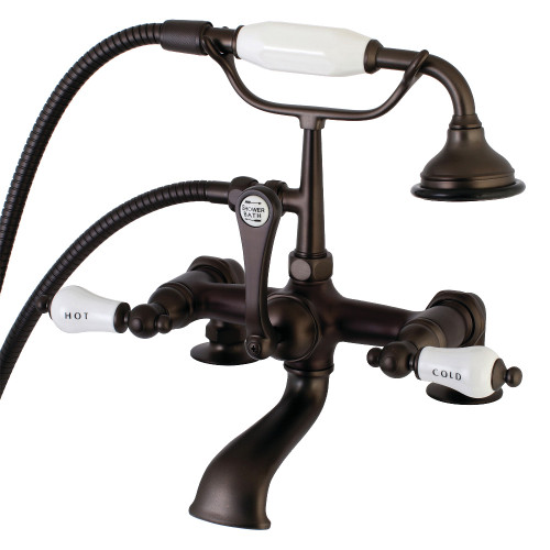 Kingston Brass Aqua Vintage AE207T5 Vintage 7-Inch Tub Faucet with Hand Shower, Oil Rubbed Bronze