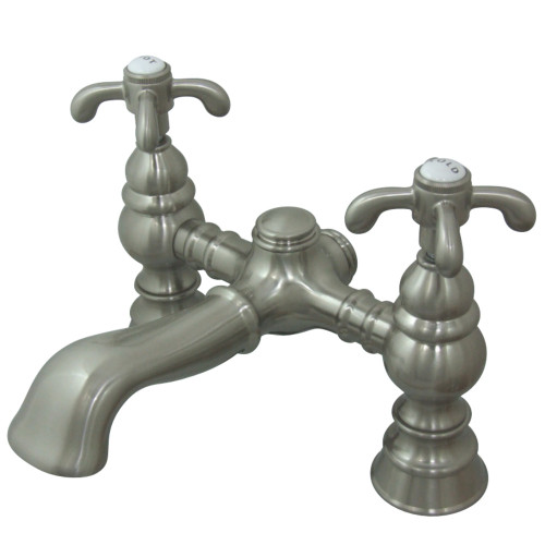 Kingston Brass CC1134T8 Vintage 7-Inch Deck Mount Tub Faucet, Brushed Nickel