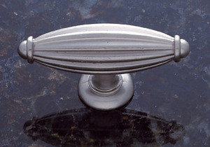 JVJ 62146 Satin Nickel 2 3/4" Oblong Fluted Door Knob